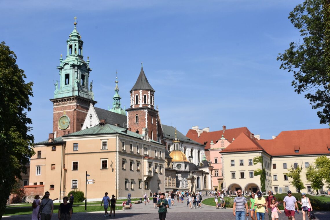 wawel castle in krakow on a sunny day