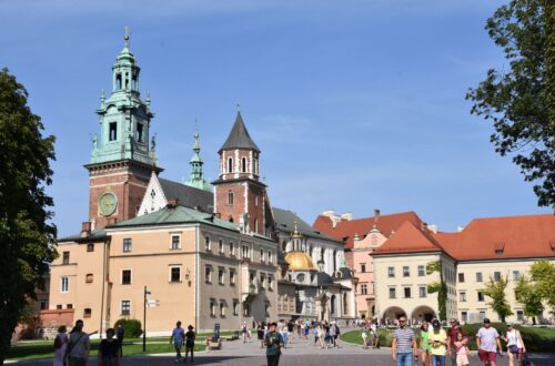 wawel castle in krakow on a sunny day